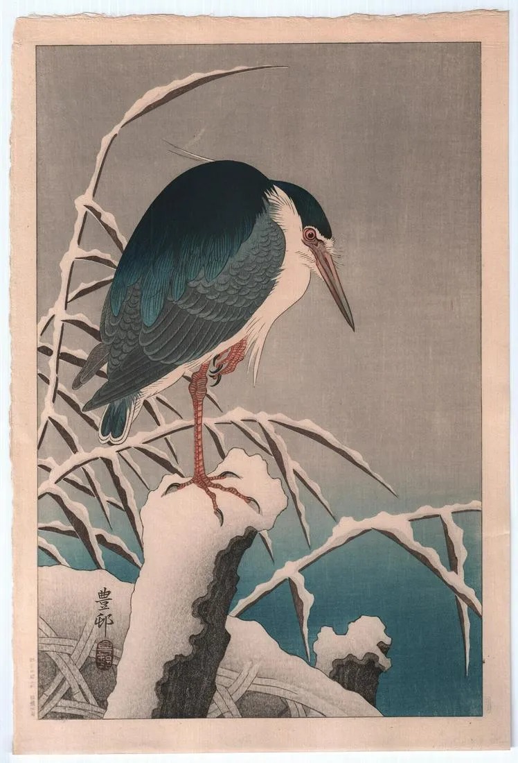 Ohara Kosen | 'Heron in Snow' (circa 1930)